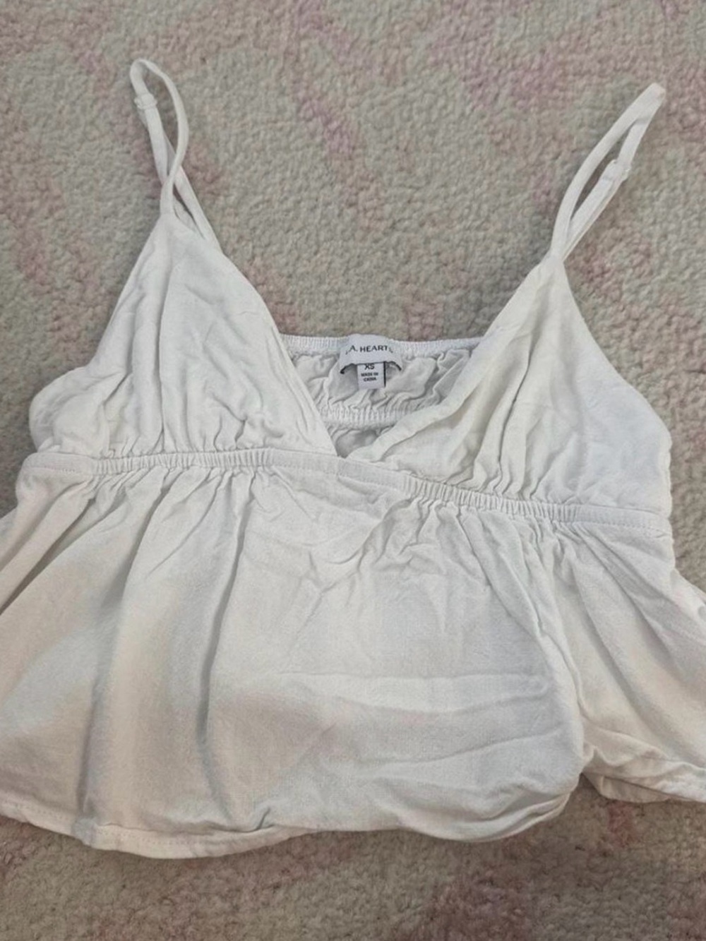 PacSun White Spaghetti Strap Peplum Camisole